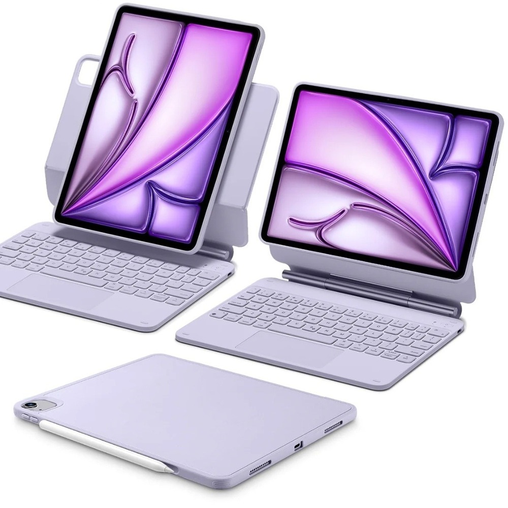 ESR iPad Air 11/Pro 11" iPad Air 5/4th Case 360 Keyboard Purple Rebound Series